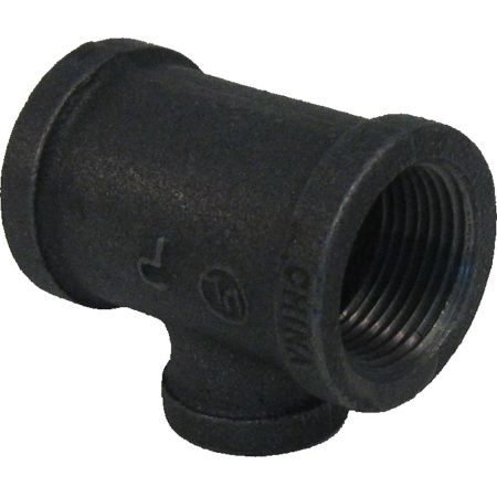 1"x1"x1/2" Black Iron Tee