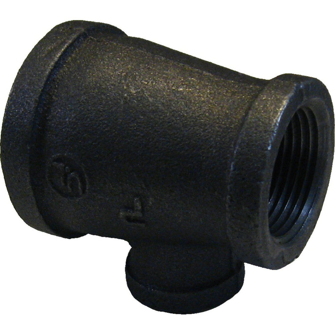 1-1/4"x1"x1/2" Black Iron Tee