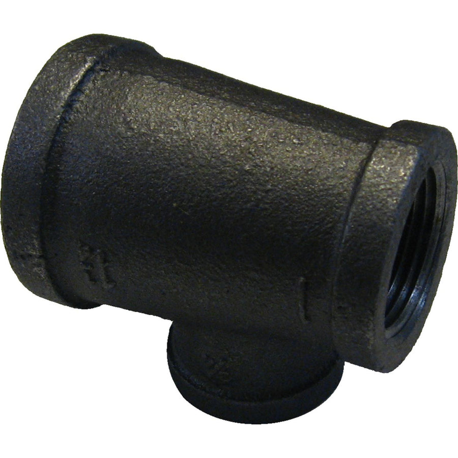 1-1/4"x1"x3/4" Black Iron Tee