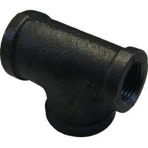 3/4"x1/2"x3/4" Black Iron Tee