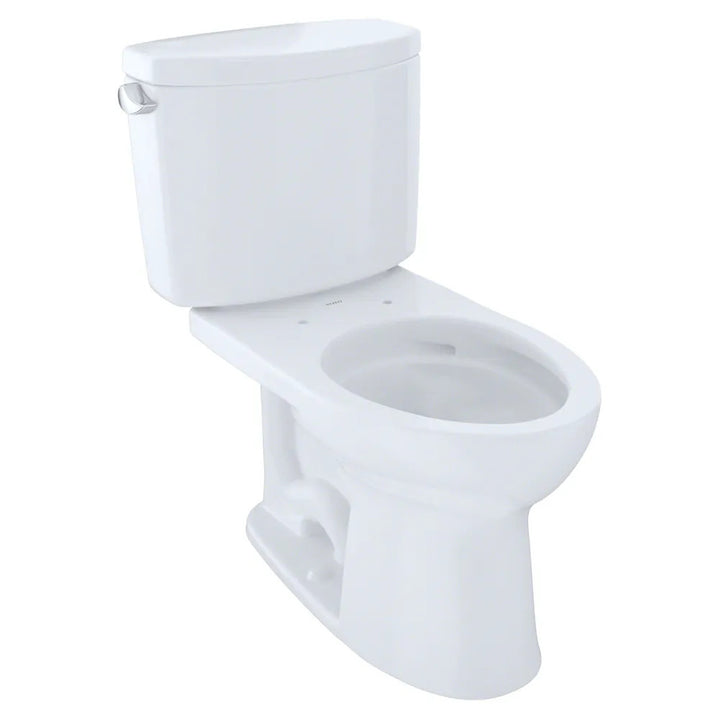 TOTO Drake II Two-Piece Close Coupled Toilet, Elongated, Less Seat, Universal Height, 1.28 GPF, Cotton White - CST454CEFG#01