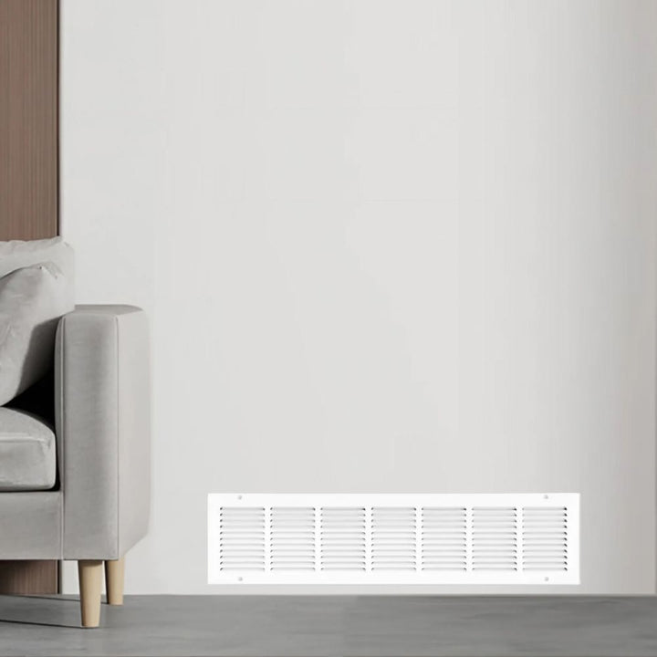 Shoemaker 30" x 8" Return Air Grille with 1/2" Spacing, White - 1050-30X8