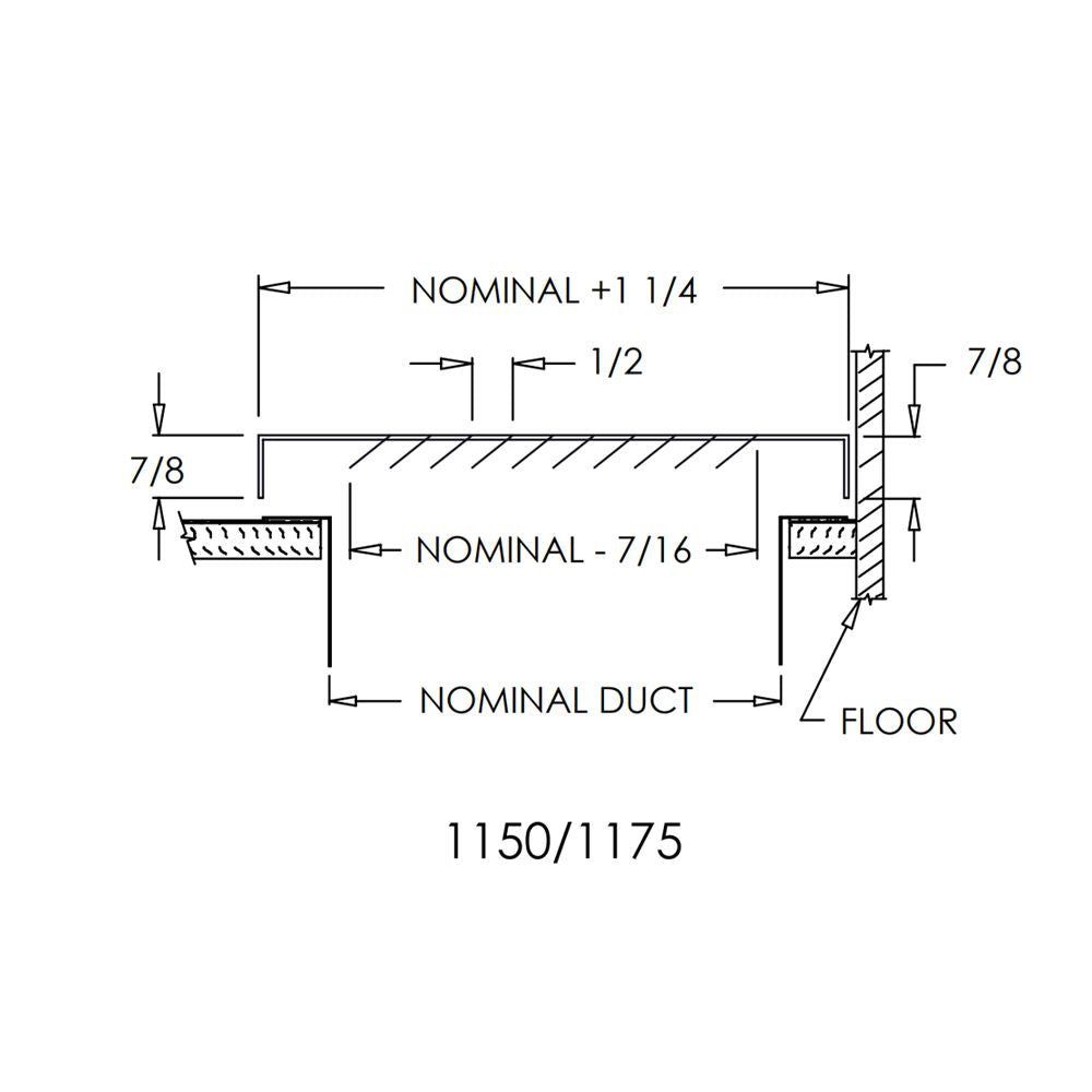 Shoemaker 30"X8" Baseboard Return Air Grille Stamped Face (1150-30x8)