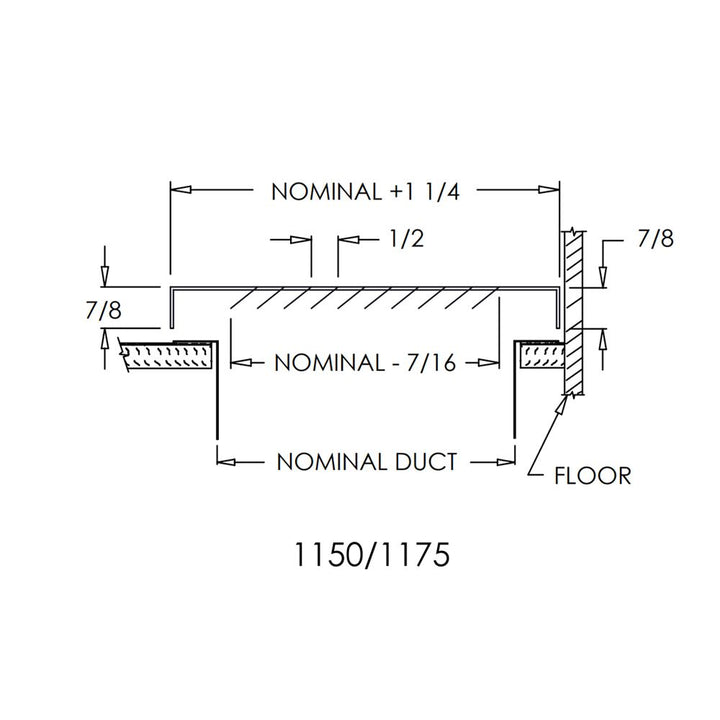 Shoemaker 30"X8" Baseboard Return Air Grille Stamped Face (1150-30x8)
