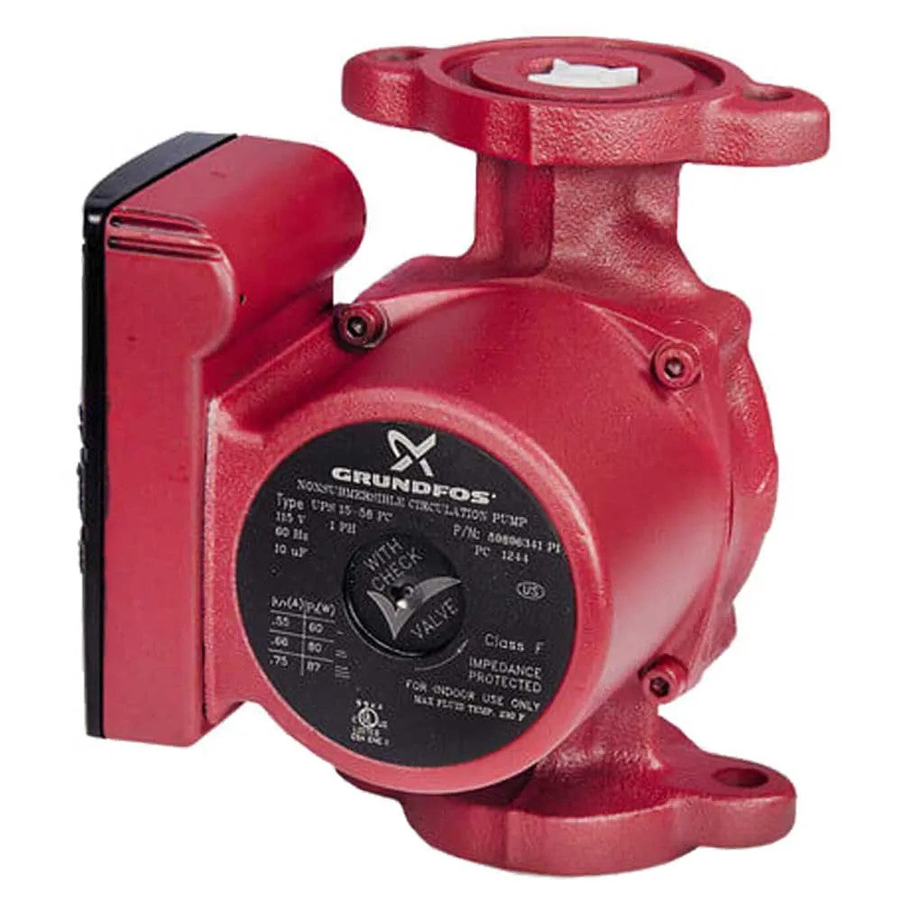 Grundfos UPS 15-58 FC 1-Phase Circulator Pump, 17.2 GPM, 115V, Cast Iron, Flanged - 59896341