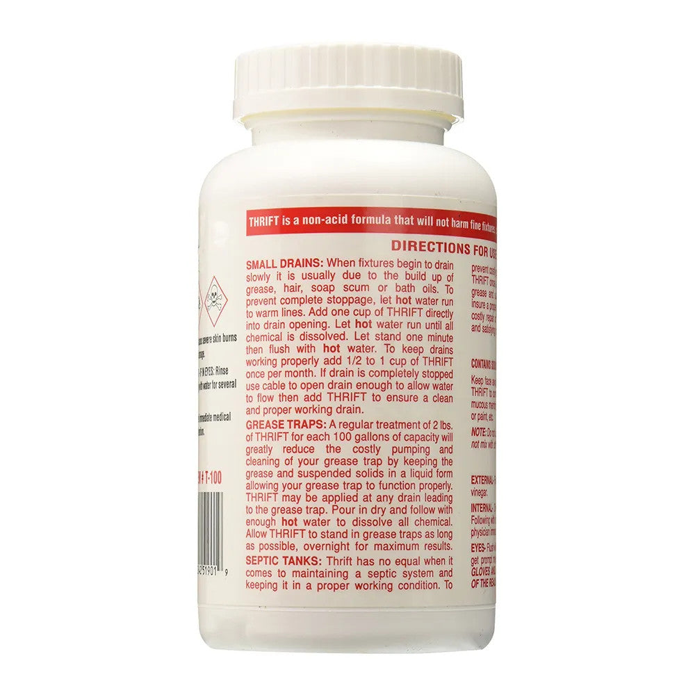 Thrift T-100 Odorless Non-Acid Pipe & Drain Cleaner, 1 lb