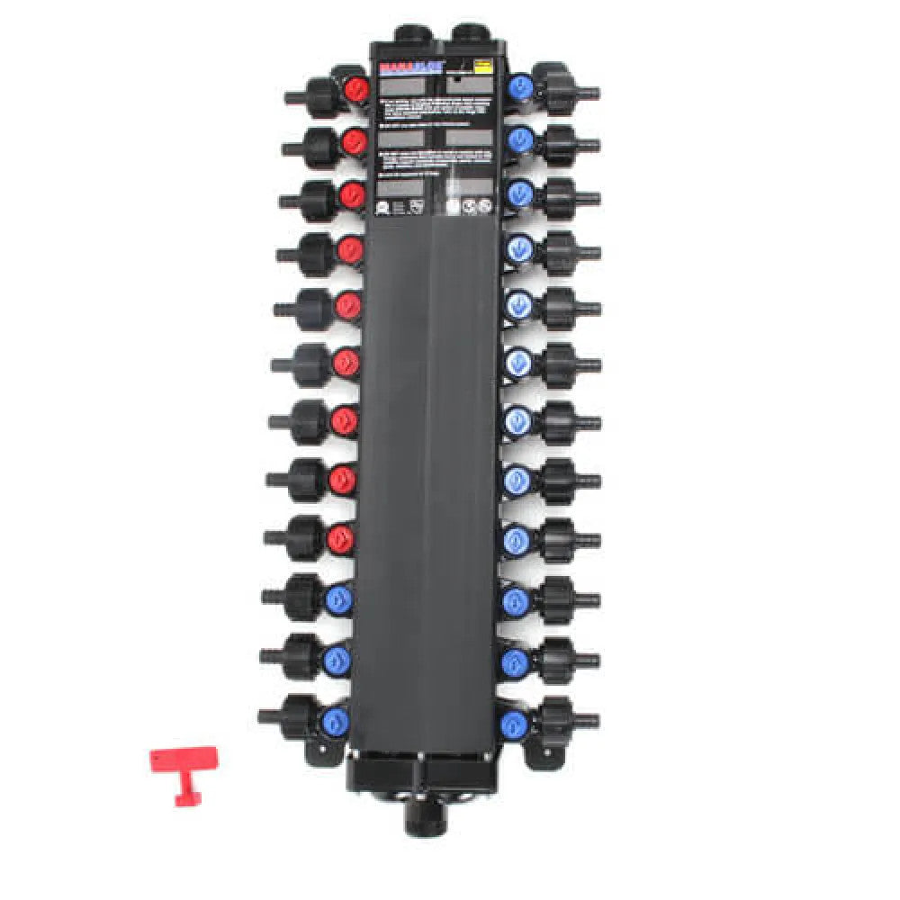 Viega ManaBloc Manifold System for ViegaPEX, 24-Port, 1/2" PEX Crimp Manifold, (9) Hot, (15) Cold - 50243