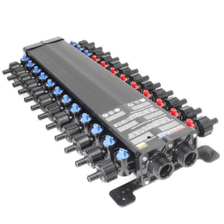Viega ManaBloc Manifold System for ViegaPEX, 24-Port, 1/2" PEX Crimp Manifold, (9) Hot, (15) Cold - 50243