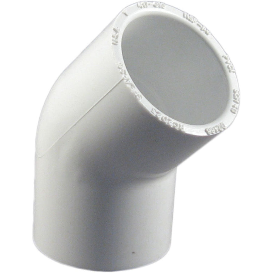 PVCL451 Schedule 40 PVC 45 Degree Elbow, 1 Inch