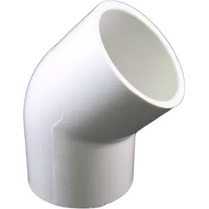 PVCL45112 Schedule 40 PVC 45 Degree Elbow, 1-1/2 Inch