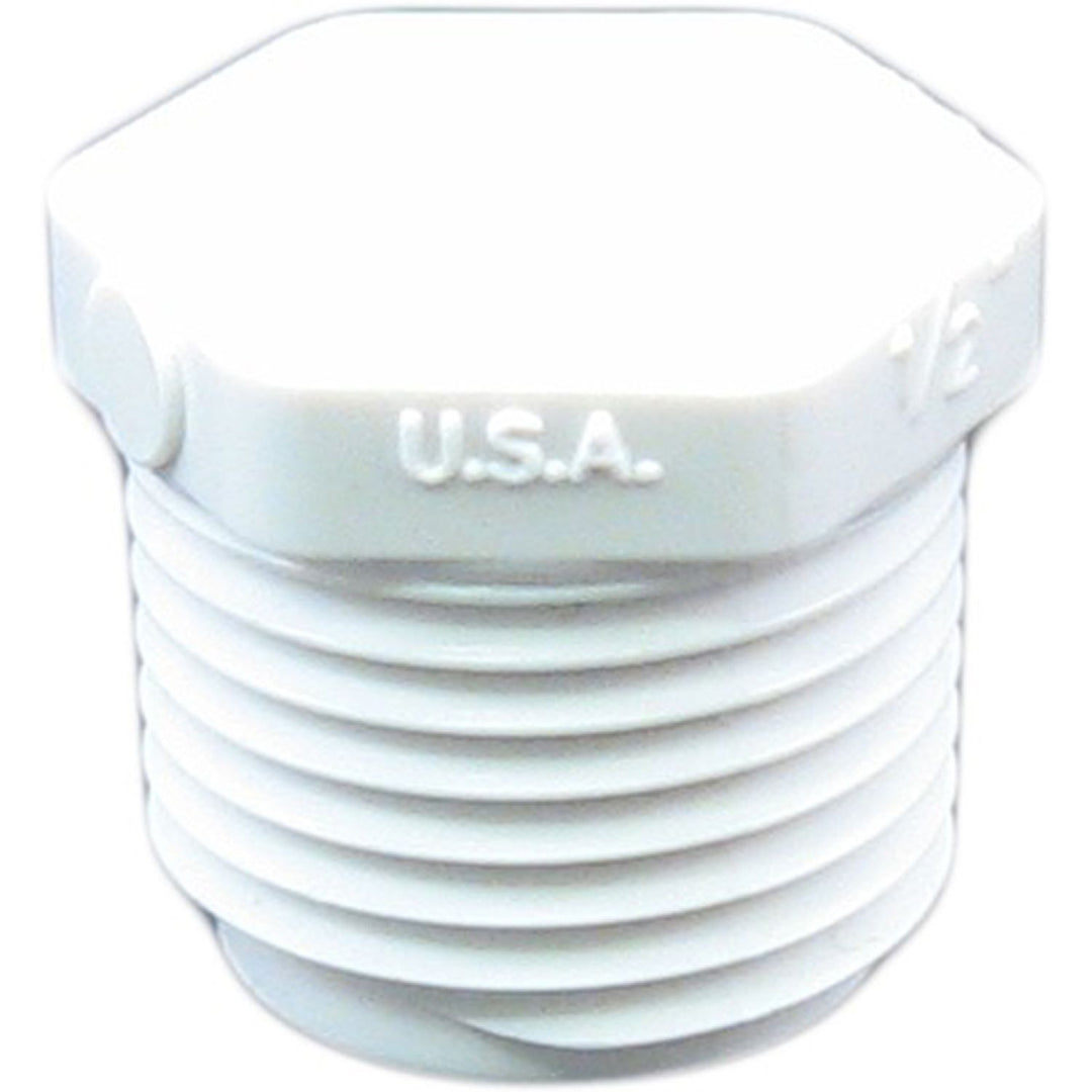 Schedule 40 PVC 1/2 Inch Threaded Plug