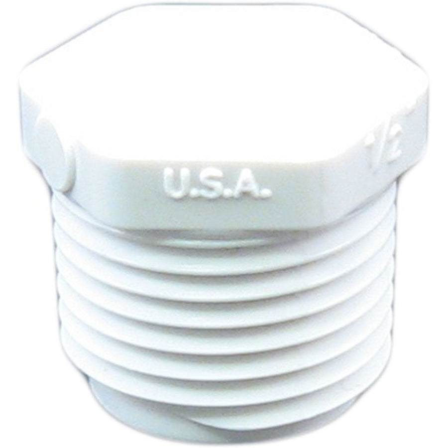 Schedule 40 PVC 1/2 Inch Threaded Plug