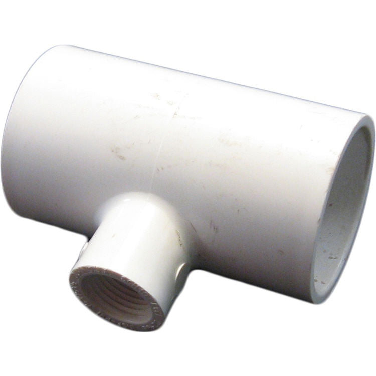 1-1/2" x 1-1/2" x 1/2" Schedule 40 PVC Reducing Tee - S x S x T