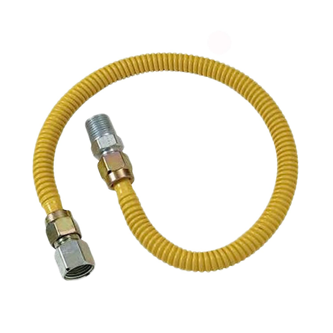 1/2" x 24" Flexible Gas Connector, Coated, Stainless Steel - MIP X FIP