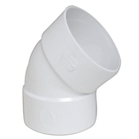 6 Inch PVC Sewer & Drain 45 Degree Elbow