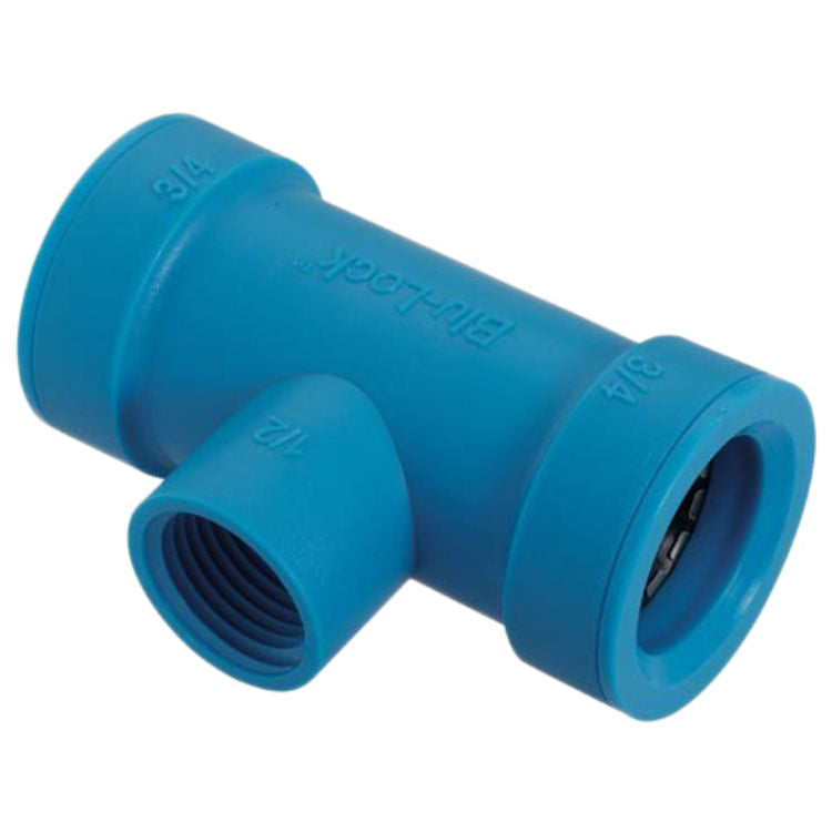 Hydro-Rain BL402-101 3/4 inch Blu-Lock x 1/2 inch Fipt Tee