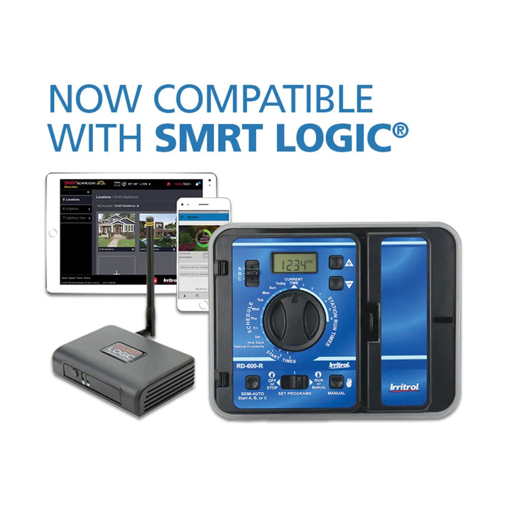 Irritrol Rain Dial-R Indoor Controller, 6-Station, 3-Program, LCD Display with Battery Backup - RD600-INT-R