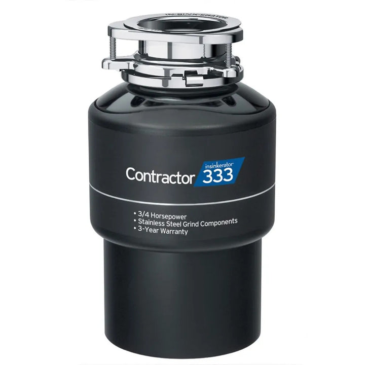 InSinkErator Power Series Contractor 333-W/C Garbage Disposal, 3/4 HP, With Cord, Black - 79848K-ISE