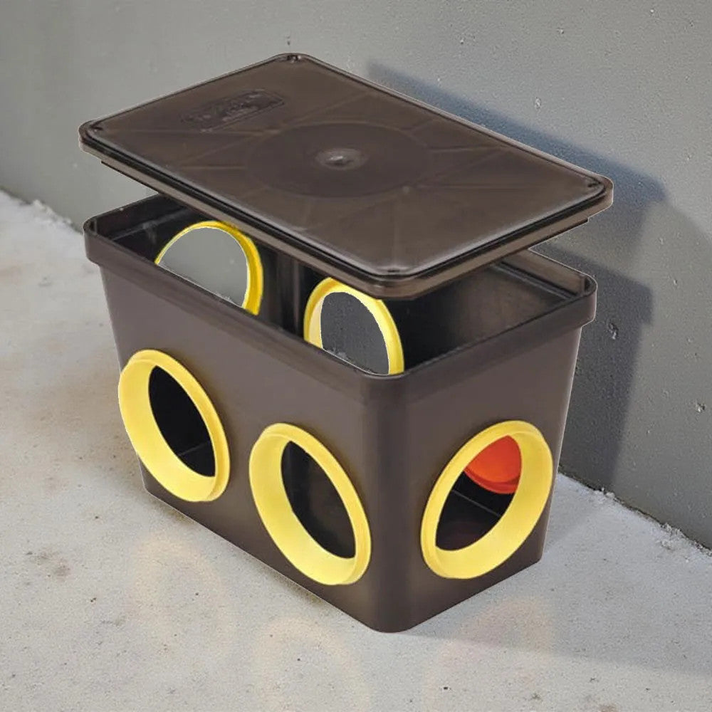 Tuf-Tite Plastic 6-Hole Distribution Box w/ Lid for Septic Systems - 6HD2