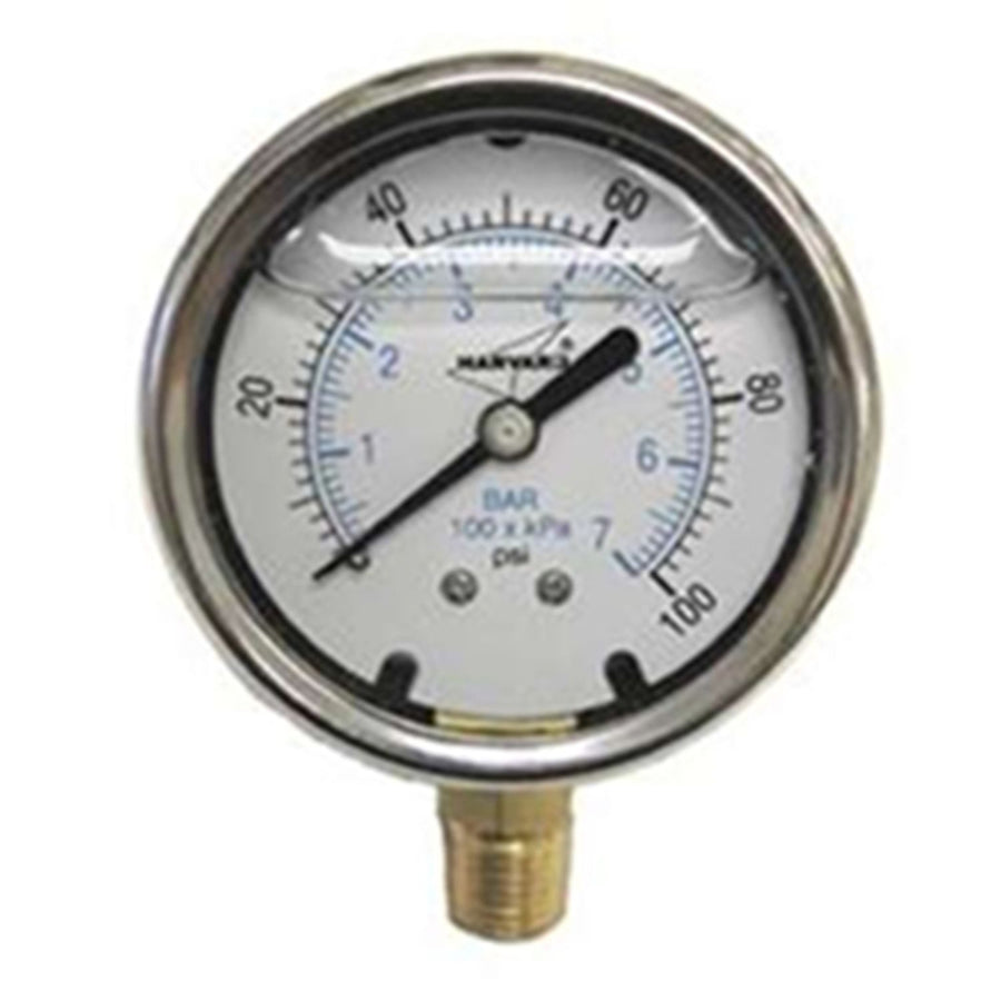 American Granby ILPG10025-4L Liquid Filled Pressure Gauge, 0-100 PSI