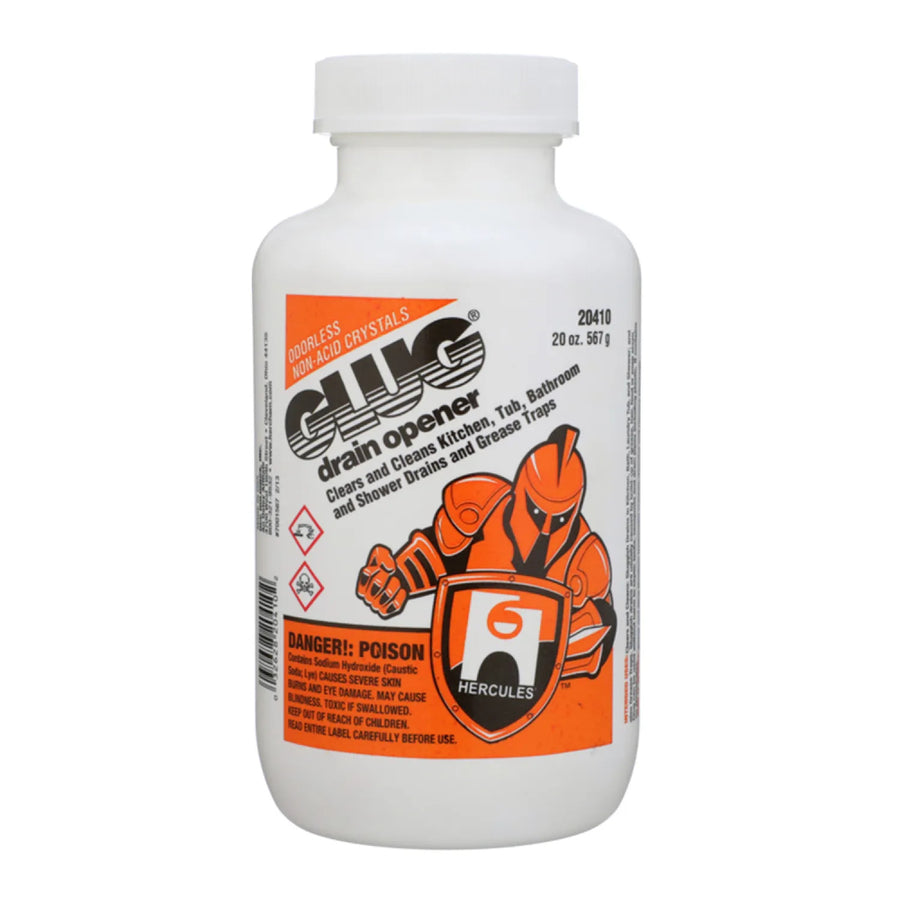 Oatey Hercules Glug 20 Oz. Crystals Drain Opener, Non-Acid, White - 20410
