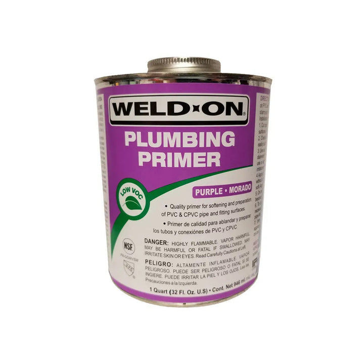 Purple Plastic Pipe Primer for PVC and CPVC, Quart