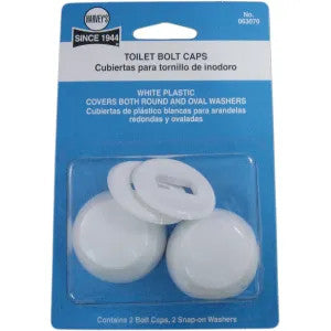 White Toilet Bolt Caps With Snap Insert