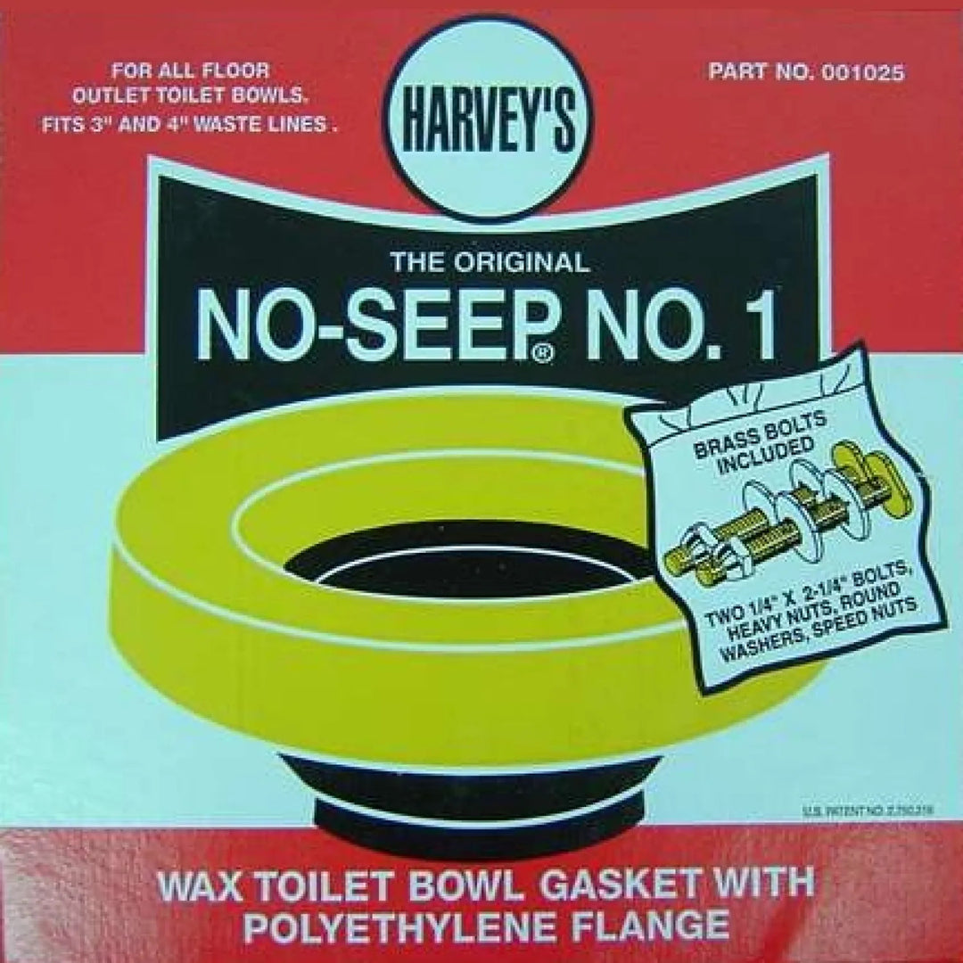 No-Seep #1 Toilet Gasket Wax Ring with Bolts