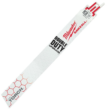 Sawzall Torch 48-00-5787 Bi-Metal Reciprocating Saw Blade, 9 in L x 1 in W x 0.042 in T, 14 TPI