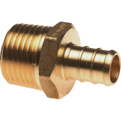 3/4 Inch PEX by 1/2 Inch Male Adapter, Brass Construction