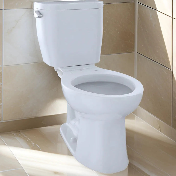 TOTO Entrada Two-Piece Toilet, Universal Height, 1.28 GPF, Close Coupled, 12" Rough-In, Less Seat, Cotton - CST244EF#01
