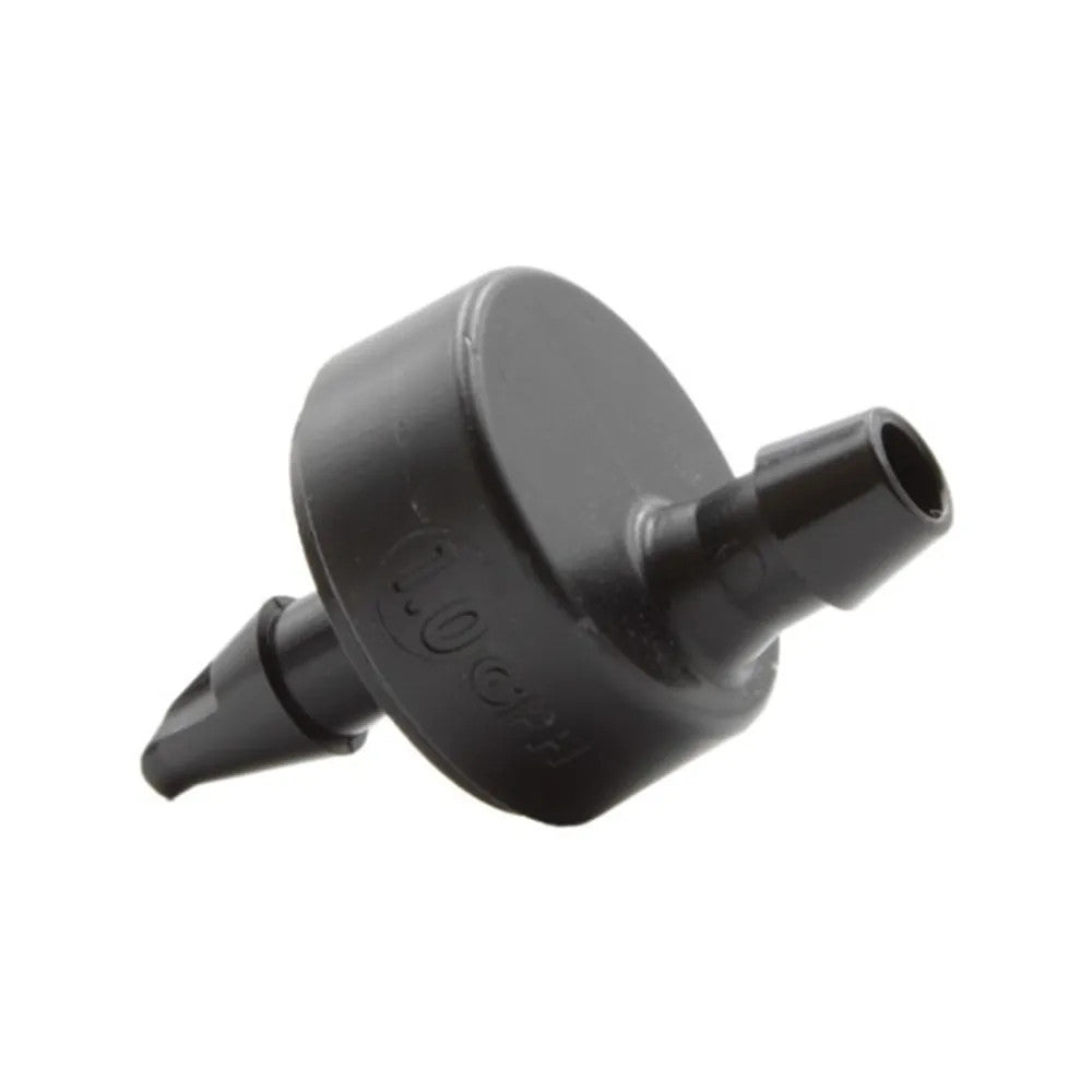 Rainbird Pressure-Compensating Xeri-Bug Emitter, Barb Inlet, Black, 1.0 GPH - XB10PC