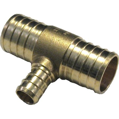1 Inch x 1 Inch x 1/2 Inch PEX Tee, Brass Construction