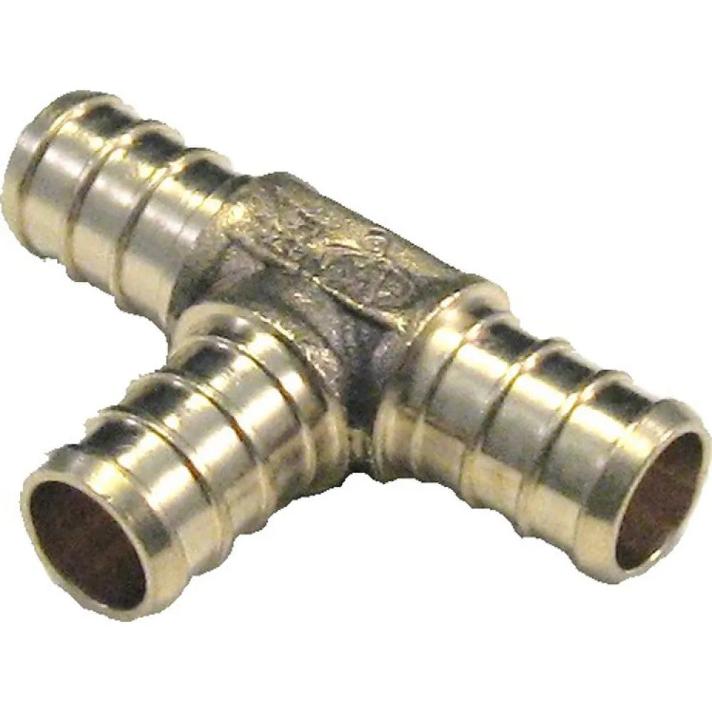 1/2" PEX Tee, Brass - Crimp
