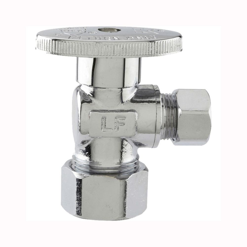 5/8" x 3/8" Angle Stop Valve, Brass- Compression