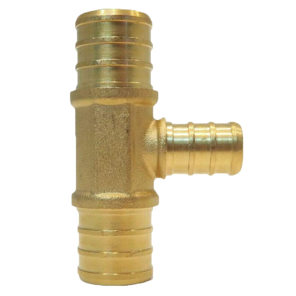 3/4" x 3/4" x 1/2" PEX Reducing Tee, Brass - Crimped