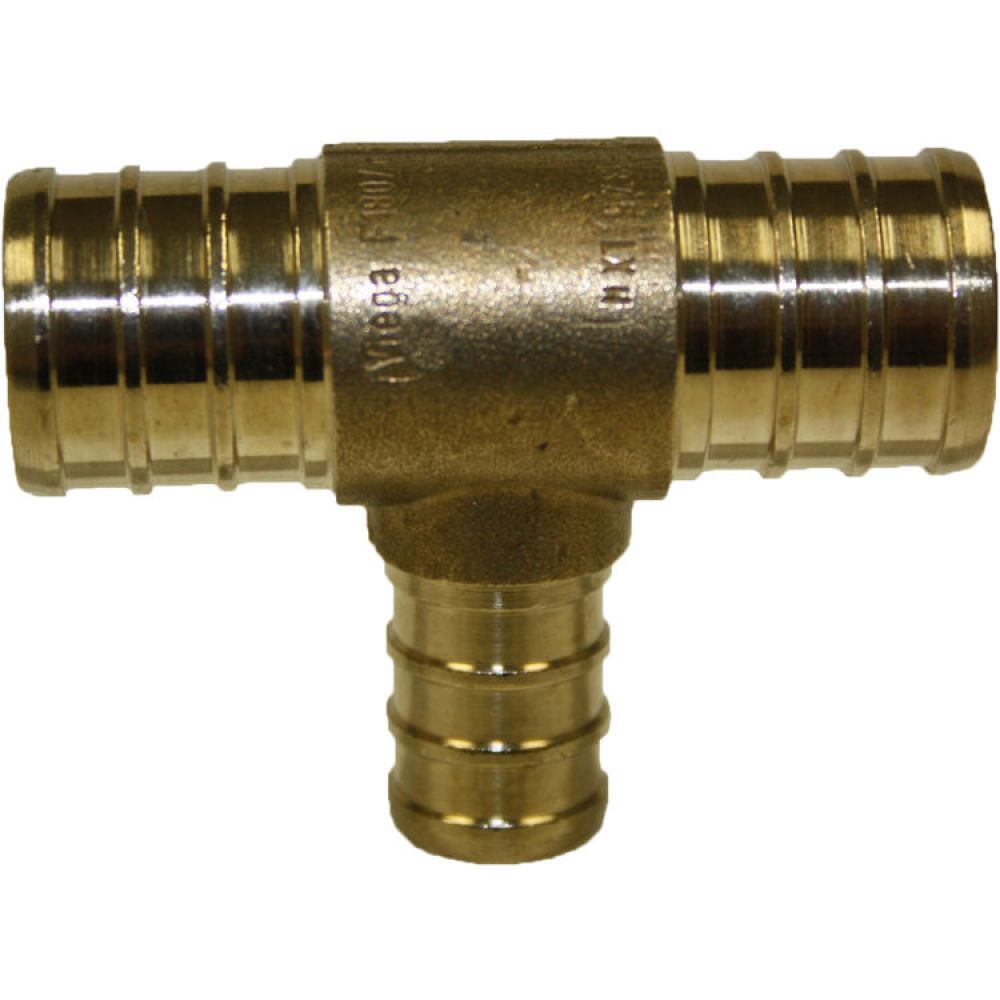 3/4" x 3/4" x 1/2" PEX Reducing Tee, Brass - Crimped