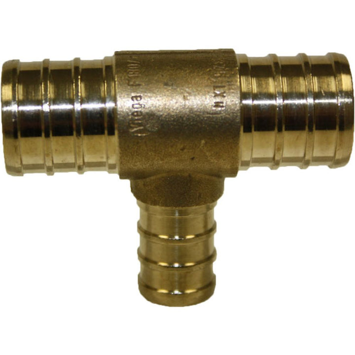 3/4" x 3/4" x 1/2" PEX Reducing Tee, Brass - Crimped