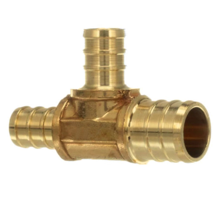 3/4" x 1/2" x 1/2" PEX Reducing Tee - Brass