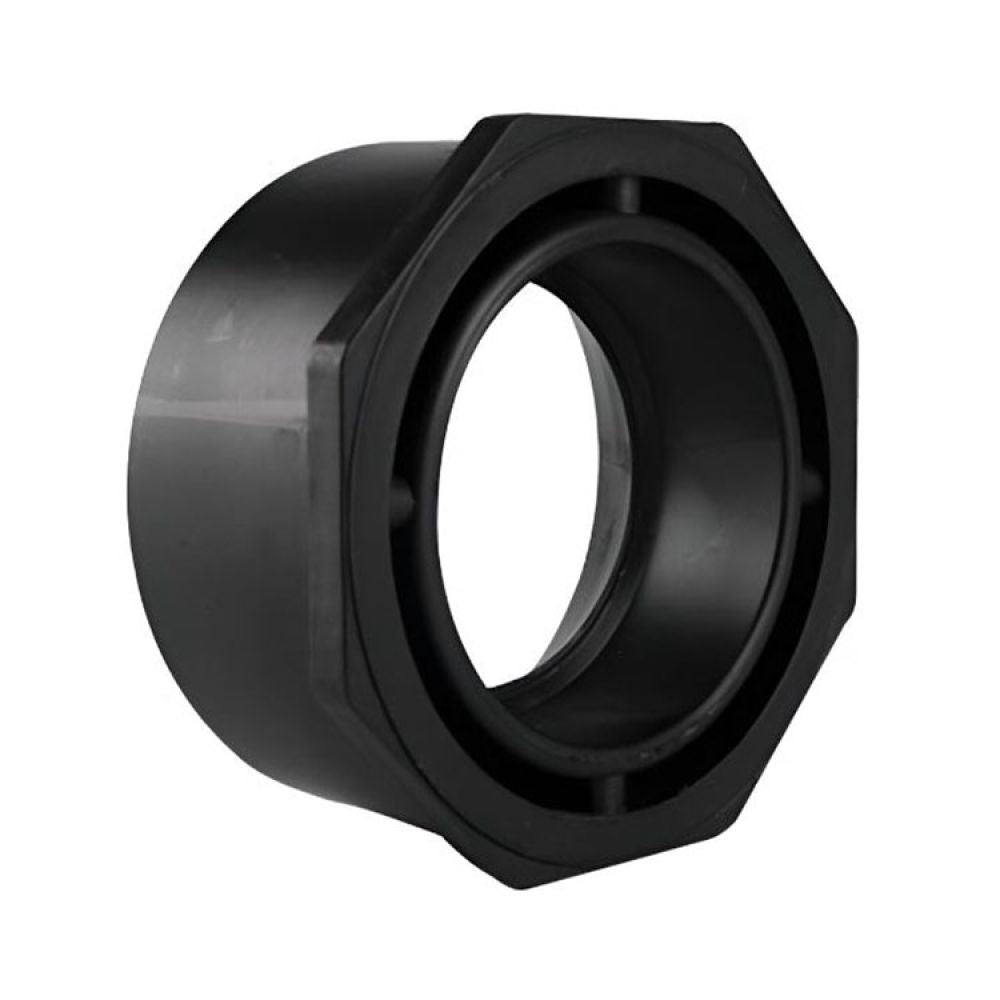 2" x 1-1/2" ABS DWV (Drain, Waste, and Vent) Flush Bushing - Spigot x Hub