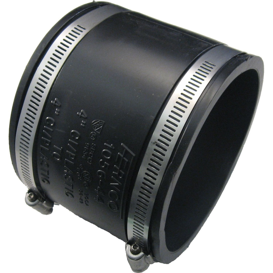 Fernco 1056-44 Flexible Coupling, 4" x 4" (for Plastic, Cast Iron, Steel, Lead)