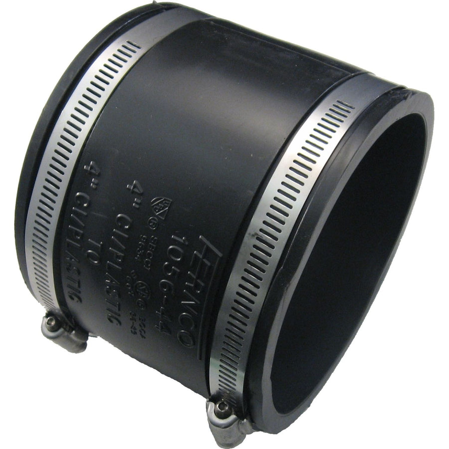 Fernco 1056-44 Flexible Coupling, 4" x 4" (for Plastic, Cast Iron, Steel, Lead)