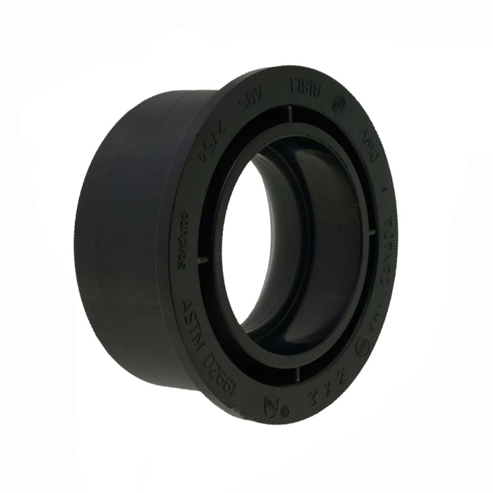 3" x 2" ABS DWV (Drain, Waste, and Vent) Flush Bushing - Spigot x Hub