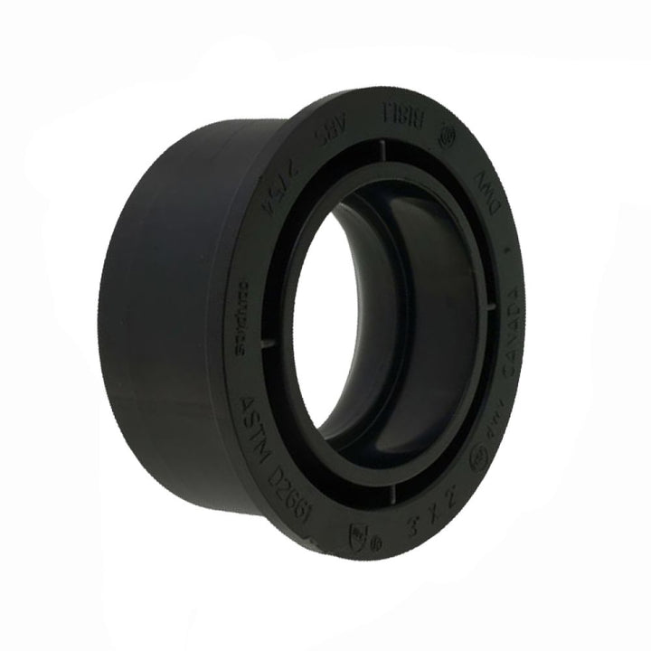 3" x 2" ABS DWV (Drain, Waste, and Vent) Flush Bushing - Spigot x Hub