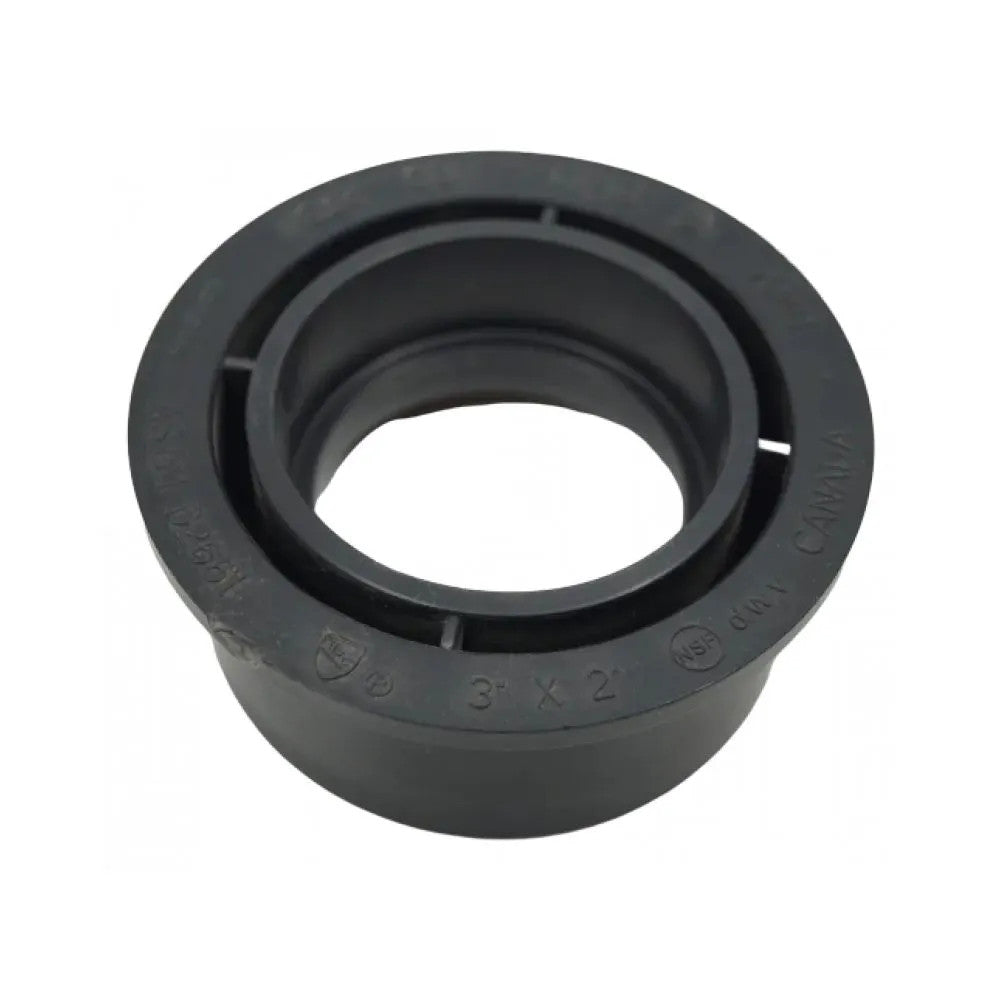 3" x 2" ABS DWV (Drain, Waste, and Vent) Flush Bushing - Spigot x Hub