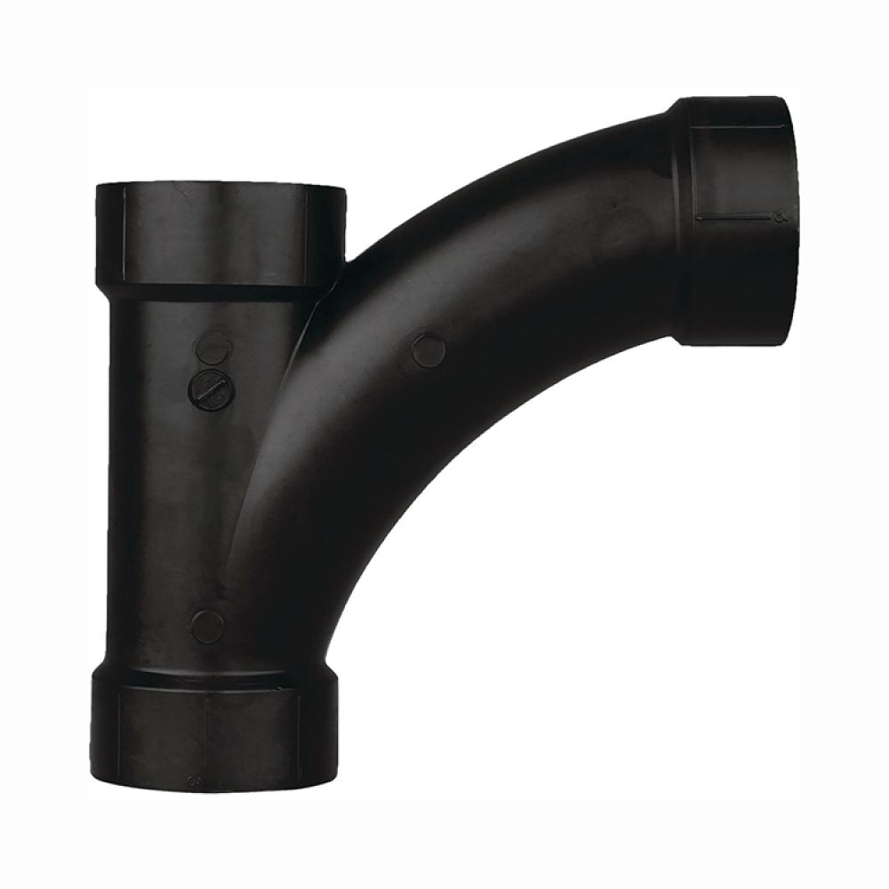 3" ABS DWV (Drain Waste and Vent) Long Sweep Combination Tee-Wye - Hub x Hub x Hub