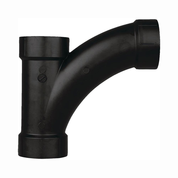 3" ABS DWV (Drain Waste and Vent) Long Sweep Combination Tee-Wye - Hub x Hub x Hub