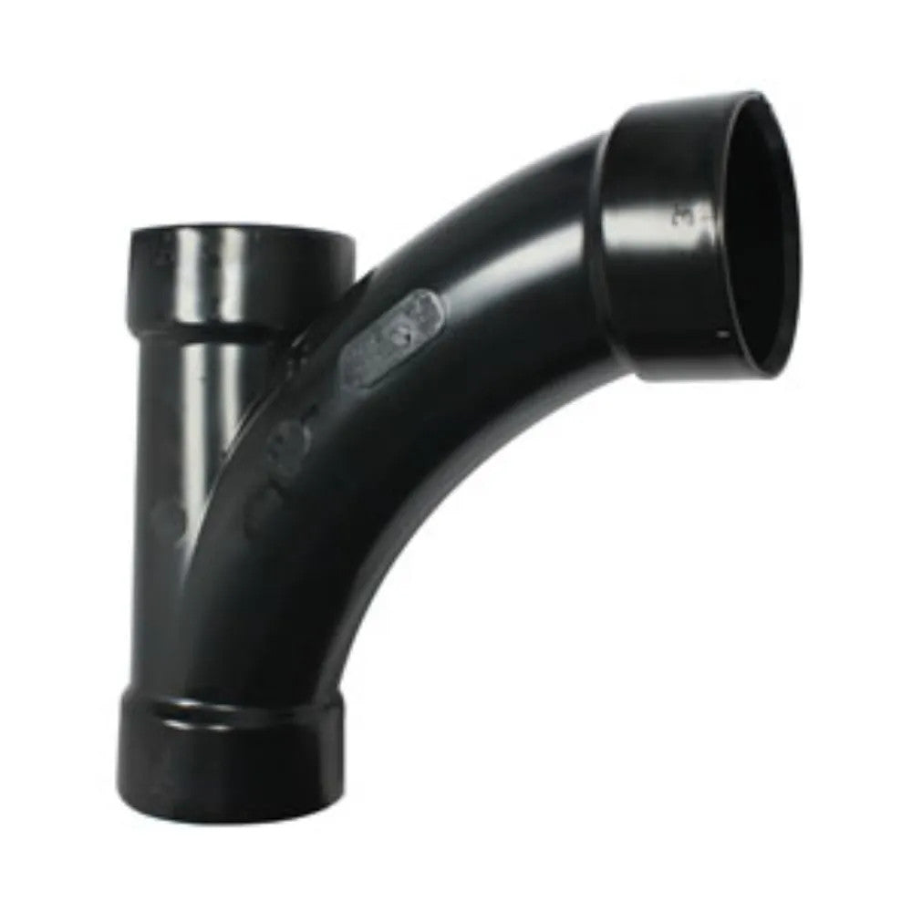 3" ABS DWV (Drain Waste and Vent) Long Sweep Combination Tee-Wye - Hub x Hub x Hub