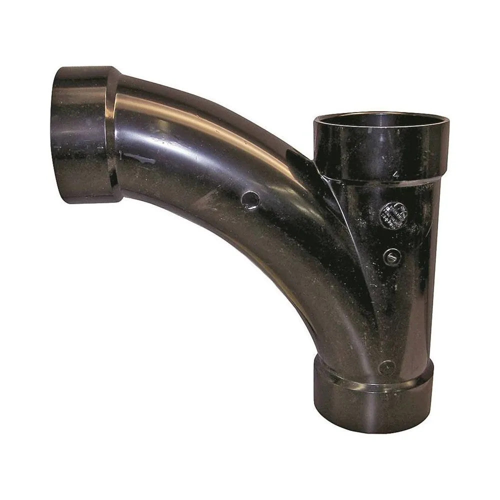 3" ABS DWV (Drain Waste and Vent) Long Sweep Combination Tee-Wye - Hub x Hub x Hub