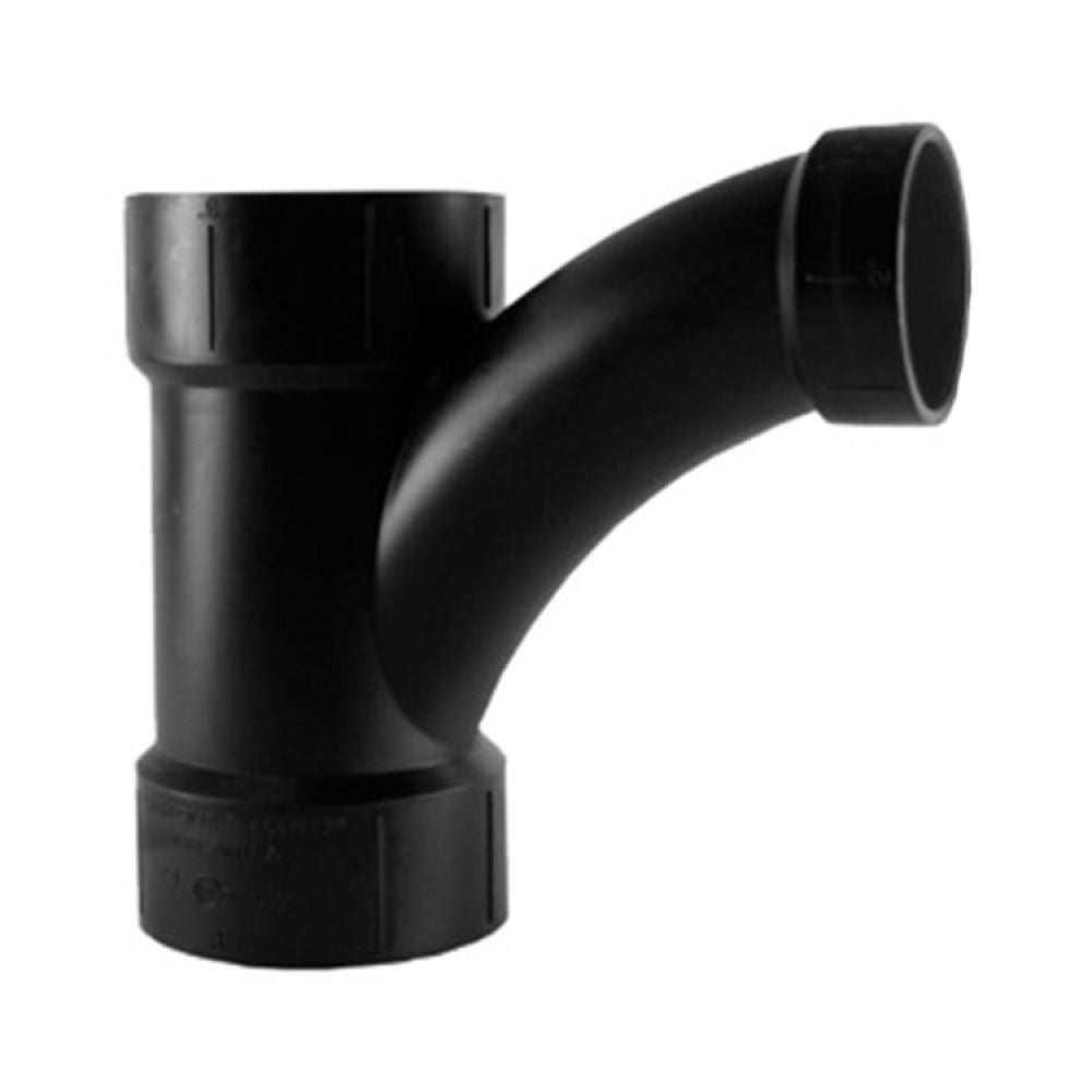 3'' x 3" x 2" ABS DWV (Drain Waste and Vent) Long Sweep Combination Tee-Wye - Hub x Hub x Hub